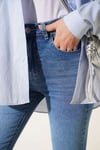 Cepli İspanyol Paça Kot Pantolon Mavi