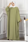 Ceyda Tesettür Abaya Yağ Yeşil