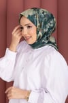 Çiçek Desen Eşarp Serisi Zümrüt