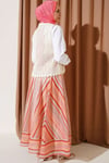 Çiçek Desenli Ajurlu Düğmeli Yelek Taş