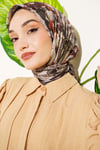 Çiçek Desenli Soft Eşarp Haki