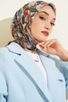 Çiçek Desenli Soft Eşarp Kum Bej