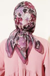 Çiçek Desenli Soft Eşarp Magenta