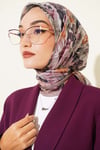 Çiçek Desenli Soft Eşarp Vizon