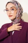Çiçek Desenli Soft Eşarp Vizon