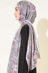 Çiçek Motif Detaylı Şal Füme