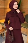 Çift Cepli Scuba Etekli İkili Takım Bordo