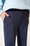 Çıma Detaylı İspanyol Paça Pantolon Lacivert