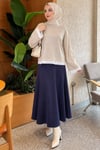 Dantel Detaylı Basic Tunik Bej