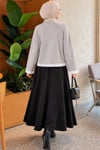 Dantel Detaylı Basic Tunik Gri