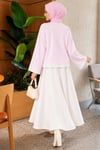 Dantel Detaylı Basic Tunik Pembe