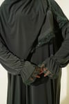 Dantel Detaylı Şallı Namaz Elbisesi Haki