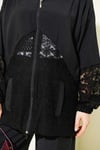 Dantel Garnili Fermuarlı İkili Takım Siyah