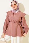 Denizci Yaka İp Kuşaklı Tunik Gül Kurusu