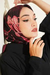 Desenli Ayda Bambu Kraş Eşarp Bordo