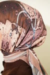 Desenli Ayda Bambu Kraş Eşarp Camel