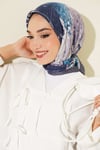 Desenli Ayda Bambu Kraş Eşarp Füme