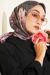 Desenli Ayda Bambu Kraş Eşarp Gül Kurusu