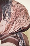 Desenli Ayda Bambu Kraş Eşarp Kahve