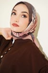 Desenli Ayda Bambu Kraş Eşarp Latte