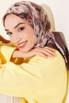 Ebruli Desenli Eşarp Acı Kahve