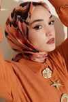 Fırça Desenli Soft Eşarp Camel