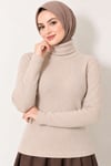 Fitilli Boğazlı Body Bej