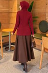 Fitilli Boğazlı Body Bordo