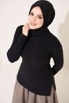 Fitilli Boğazlı Body Siyah