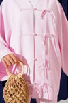 Fiyonk Detaylı Kimono İkili Takım Pembe