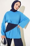 Geniş Kollu Basic Tunik Koyu Mavi