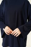 Geniş Kollu Basic Tunik Lacivert