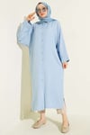 Geniş Kollu Oversize Uzun Gömlek Bebe Mavi