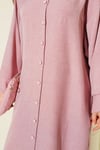 Geniş Kollu Oversize Uzun Gömlek Gül Kurusu