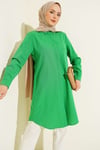 Gizli Düğmeli Uzun Basic Gömlek Benetton