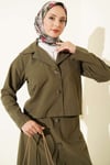 Göğüs Cepli Etekli İkili Takım Haki