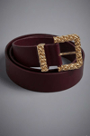 Gold Örgü Tokalı Kemer Bordo