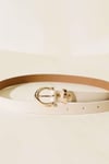 Gold Toka İnce Kemer Bej