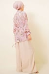 Gold Tokalı Paisley Desen Tunik Pembe