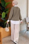 Gömlek Garnili Basic Tunik Haki