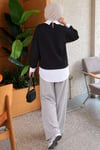 Gömlek Garnili Basic Tunik Siyah