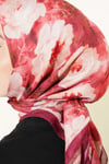 Gül Desenli Soft Eşarp Bordo