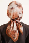 Gül Desenli Soft Eşarp Camel