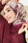 Gül Desenli Soft Eşarp Magenta