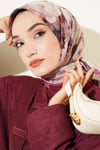 Gül Desenli Soft Eşarp Magenta