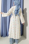 Kalp Desenli Keten Kimono Bej