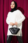 Kalp Detaylı Basic Tunik Ekru