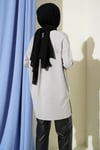 Kalp Detaylı Basic Tunik Gri