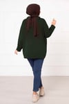 Kanguru Cepli Tesettür Sweatshirt Haki