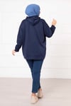 Kanguru Cepli Tesettür Sweatshirt İndigo